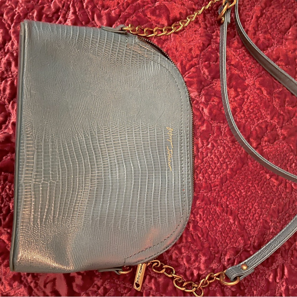 Betsey Johnson - blue faux leather shoulder bag